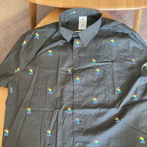 Disney Parks Mickey Icon Pride button up shirt size XL. New without tag.